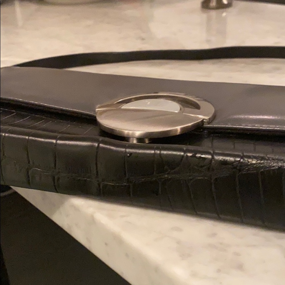 Vintage 1990s Vegan Black Clutch Shoulder Bag - Picture 9 of 9